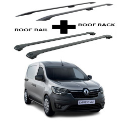 БАГАЖНИК КОМПЛЕКТ НАПРЕЧНИ ГРЕДИ И РЕЙЛИНГИ ЧЕРНИ ЗА Renault Express L1H1 (fixpoint) (2021-->)