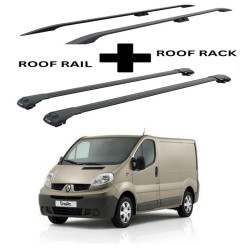 БАГАЖНИК КОМПЛЕКТ НАПРЕЧНИ ГРЕДИ И РЕЙЛИНГИ ЧЕРНИ ЗА Renault Trafic L1H1 (II/X83) (2001-->2014)