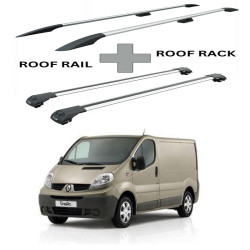 БАГАЖНИК КОМПЛЕКТ НАПРЕЧНИ ГРЕДИ И РЕЙЛИНГИ СИВИ ЗА Renault Trafic L1H1 (II/X83) (2001-->2014)