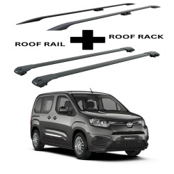 БАГАЖНИК КОМПЛЕКТ НАПРЕЧНИ ГРЕДИ И РЕЙЛИНГИ ЧЕРНИ ЗА Toyota Proace City Verso L1 (I) (2019-->)