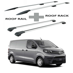БАГАЖНИК КОМПЛЕКТ НАПРЕЧНИ ГРЕДИ И РЕЙЛИНГИ СИВИ ЗА Toyota PROACE (M/medium) (2016->)