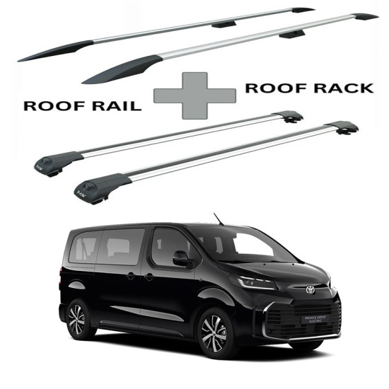 БАГАЖНИК КОМПЛЕКТ НАПРЕЧНИ ГРЕДИ И РЕЙЛИНГИ СИВИ ЗА Toyota ProAce Verso L1 (M/medium) (2016-->)