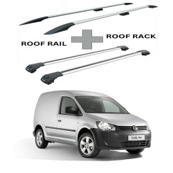 БАГАЖНИК КОМПЛЕКТ НАПРЕЧНИ ГРЕДИ И РЕЙЛИНГИ СИВИ ЗА Volkswagen Caddy (III.2) (2011-->2015)