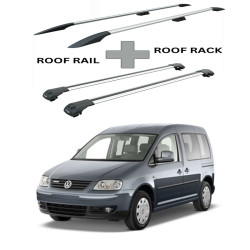 БАГАЖНИК КОМПЛЕКТ НАПРЕЧНИ ГРЕДИ И РЕЙЛИНГИ СИВИ ЗА Volkswagen Caddy (III) (2004-->2011)