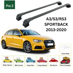 БАГАЖНИК ЗА Audi A3 5d Sportback (8V - integrated railing) (2013-->2020) AERO BAR BLACK