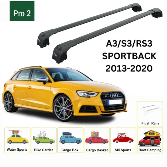 БАГАЖНИК ЗА Audi A3 5d Sportback (8V - integrated railing) (2013-->2020) AERO BAR BLACK