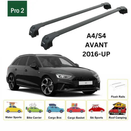 Багажник за Audi A4 Avant (B9.2 - integrated railing) (2019-->) AERO BAR BLACK