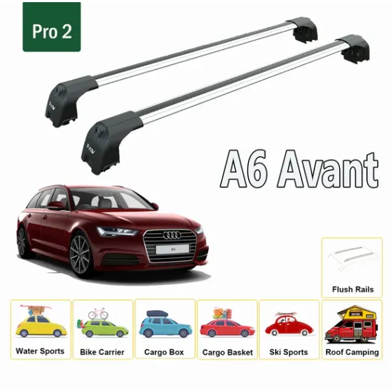 БАГАЖНИК ЗА AUDI A6 AVANT (C7 - INTEGRATED RAILING) (2011-->2018) AERO BAR BLACK