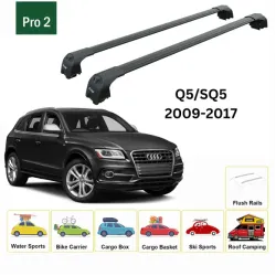 БАГАЖНИК ЗА Audi Q5 5d (I/8R - integrated railing) (2008-->2017) AERO BAR BLACK
