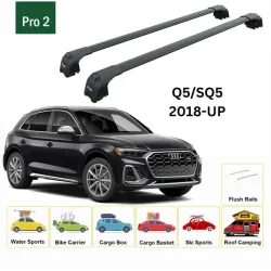 БАГАЖНИК ЗА Audi Q5 5d (II/FY - integrated railing) (2017-->) AERO BAR BLACK