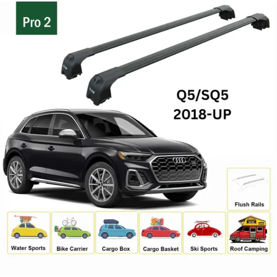 БАГАЖНИК ЗА Audi Q5 5d (II/FY - integrated railing) (2017-->) AERO BAR BLACK