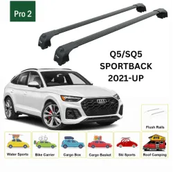 БАГАЖНИК ЗА Audi Q5 Sportback (II/FY - integrated railing) (2021-->) AERO BAR BLACK