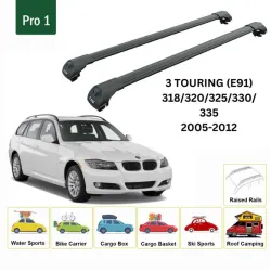 БАГАЖНИК ЗА BMW Serie 3 Touring (E91 - railing) (2005-->2012) AERO BAR BLACK