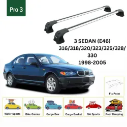 БАГАЖНИК ЗА BMW Serie 3 sedan 4d (E46 - fixpoint) (1998-->2005) AERO BAR
