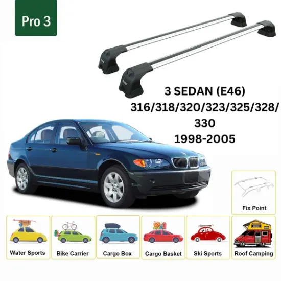 БАГАЖНИК ЗА BMW Serie 3 sedan 4d (E46 - fixpoint) (1998-->2005) AERO BAR