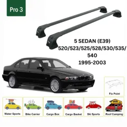 БАГАЖНИК ЗА BMW Serie 5 sedan 4d (E39 - fixpoint) (1995-->2003) AERO BAR BLACK
