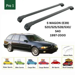 БАГАЖНИК ЗА BMW Serie 5 Touring (E39 - railing) (1997-->2003) AERO BAR BLACK