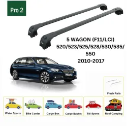 БАГАЖНИК ЗА BMW Serie 5 Touring (F11 - integrated railing) (2010-->2017) AERO BAR BLACK
