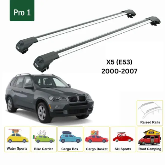 Багажник за BMW X5 5d (E53 - railing) (2000-->2007) AERO BAR