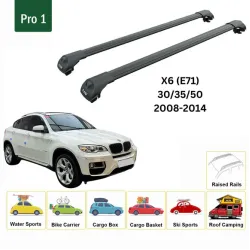 БАГАЖНИК ЗА BMW X6 5d (E71-railing) (2008-->2015) AERO BAR BLACK