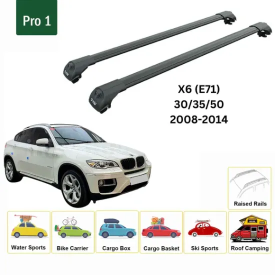БАГАЖНИК ЗА BMW X6 5d (E71-railing) (2008-->2015) AERO BAR BLACK