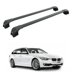 БАГАЖНИК ЗА BMW Serie 3 Touring (F31 - integrated railing) (2012-->2019) AERO BAR BLACK
