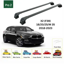 БАГАЖНИК ЗА BMW X2 5d (I/F39 -integrated railing ) (2018-->2024) AERO BAR BLACK