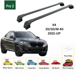 БАГАЖНИК ЗА BMW X4 5d (G02 - Interated railing) (2018-->) AERO BAR BLACK