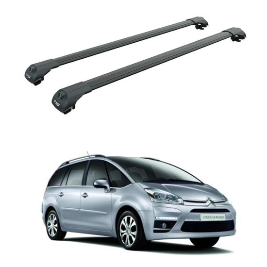 БАГАЖНИК ЗА Citroën C4 Grand Picasso (I - railing) (2007-->2013) AERO BAR BLACK
