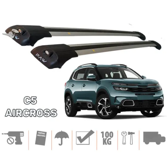 Багажник за Citroën C5 Aircross (railing) (2018-->) AERO BAR BLACK