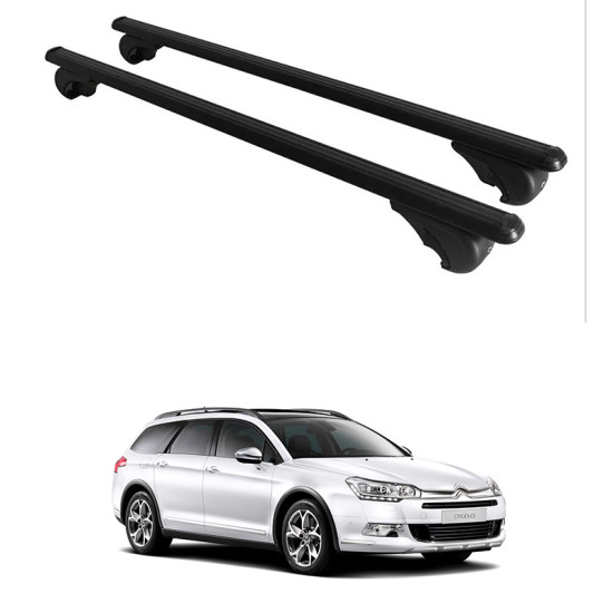БАГАЖНИК ЗА Citroën C5 Cross Tourer (railing) (2014-->) - Tourer (II - railing) (2008-->2017) ALU REILING BLACK