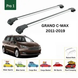 БАГАЖНИК ЗА Ford Grand C-Max 5d (II/C344 - railing) (2010-->2015) (2015-->2019) AERO BAR