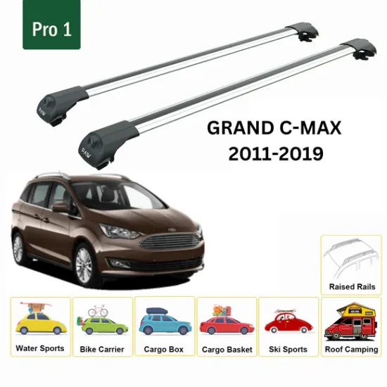 БАГАЖНИК ЗА Ford Grand C-Max 5d (II/C344 - railing) (2010-->2015) (2015-->2019) AERO BAR