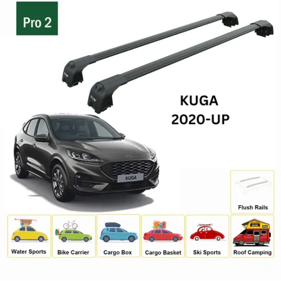 Багажник за Ford Kuga 5d (III - integrated railing) (2019-->) AERO BAR BLACK