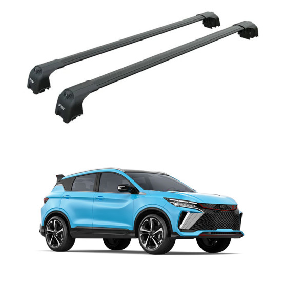 БАГАЖНИК ЗА GEELY COOLRAY (integrated railing) (2025-->) AERO BAR BLACK