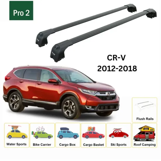 Багажник за Honda CR-V 5d (IV - integrated railing) (2012-->2018) AERO BAR BLACK