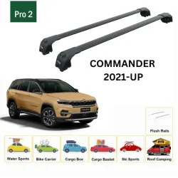 БАГАЖНИК ЗА JEEP COMMANDER SUV (integrated railing) (2021-->2025) AERO BAR BLACK