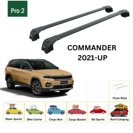 БАГАЖНИК ЗА JEEP COMMANDER SUV (integrated railing) (2021-->2025) AERO BAR BLACK