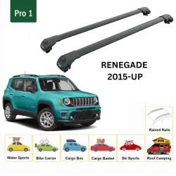 Багажник за Jeep Renegade 5d (railing) (2014-->) AERO BAR BLACK