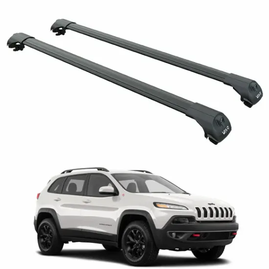 Багажник за Jeep Cherokee 5d (V/KL - railing) (2014-->) AERO BAR BLACK