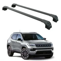 Багажник за Jeep Compass 5d (II - integrated railing) (2017-->2025) AERO BAR BLACK