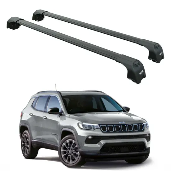 Багажник за Jeep Compass 5d (II - integrated railing) (2017-->2025) AERO BAR BLACK