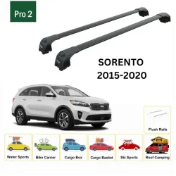 БАГАЖНИК ЗА Kia Sorento 5d (III/UM - integrated railing) (2015-->2020) AERO BAR BLACK
