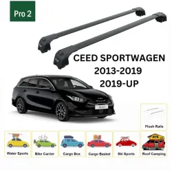 БАГАЖНИК ЗА Kia Ceed SW (II/JD - integrated railing) (2012-->2016) AERO BAR BLACK
