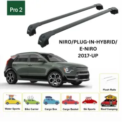Багажник за Kia Niro 5d (I/DE - integrated railing) (2016-->2022) AERO BAR BLACK