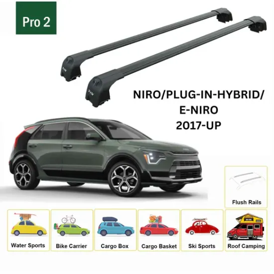 Багажник за Kia Niro 5d (I/DE - integrated railing) (2016-->2022) AERO BAR BLACK