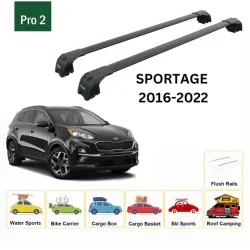 БАГАЖНИК ЗА Kia Sportage 5d (IV/QL - integrated railing) (2016-->2021) AERO BAR BLACK