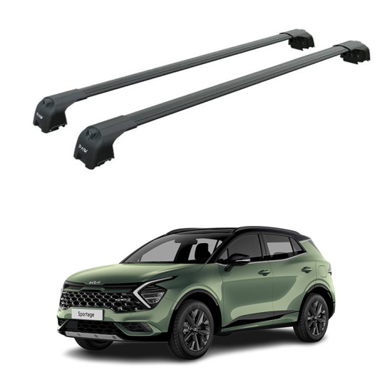 Багажник за Kia Sportage 5d (V/NQ5 - integrated railing) (2021-->) AERO BAR BLACK