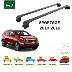 БАГАЖНИК ЗА Kia Sportage 5d (III/SL - integrated railing) (2011-->2016) AERO BAR BLACK