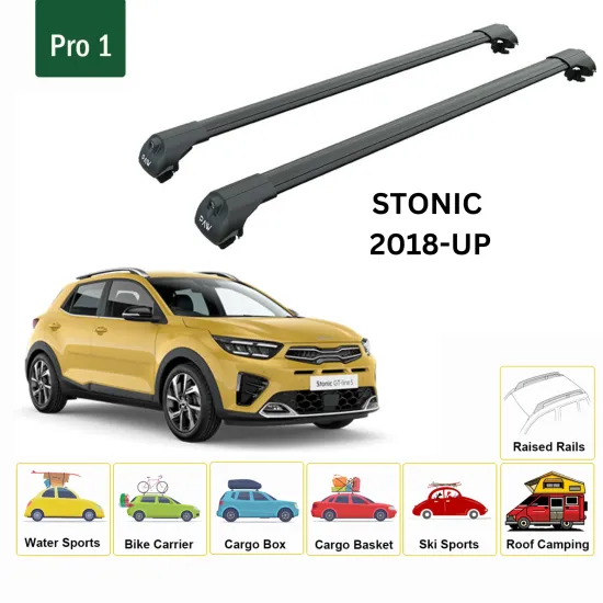 Багажник за Kia Stonic 5d (railing) (2017-->) AERO BAR BLACK